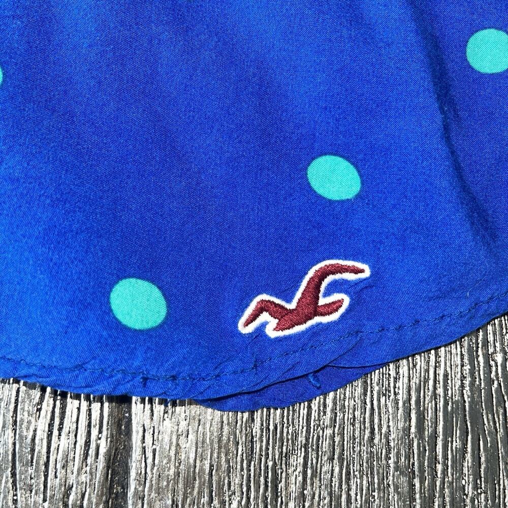 HOLLISTER Racerback Spaghetti Strap Lace Polka Dot Lined Blue Dress - XS - Picture 2 of 6